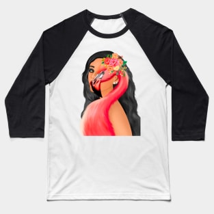 Flamingo girl Baseball T-Shirt